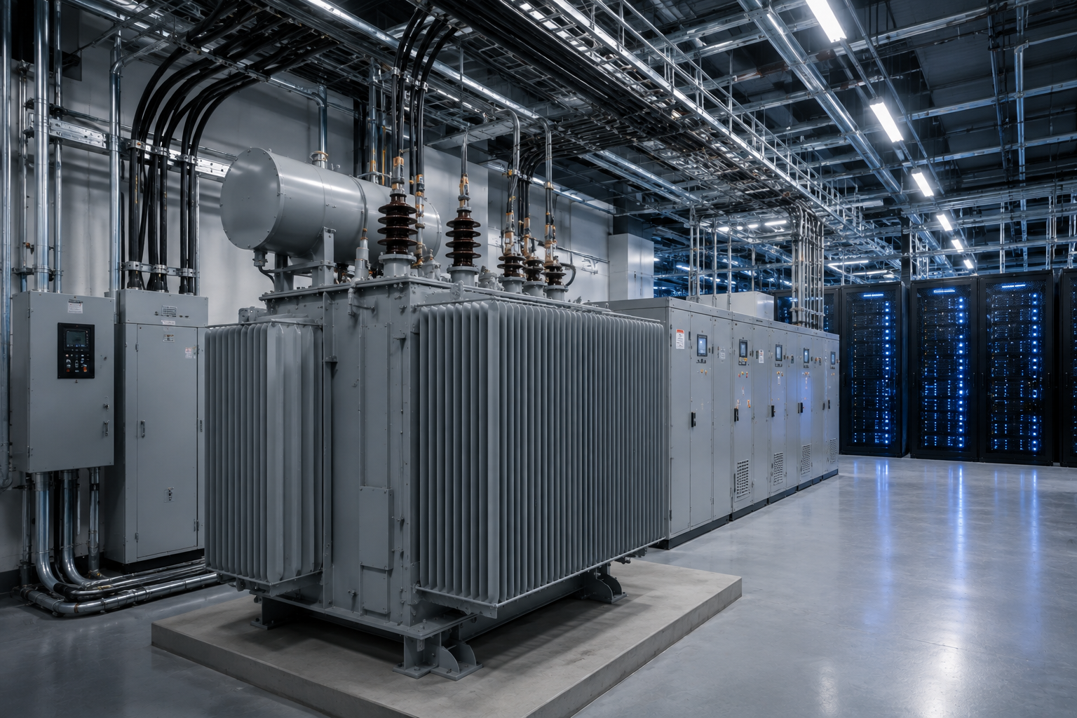 Medium-voltage transformer for data center power distribution